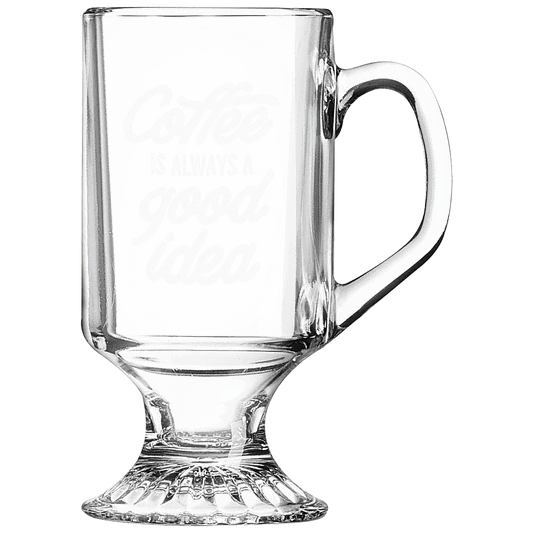 Polar Camel Clear Glassware 10 oz. Clear footed coffee mug