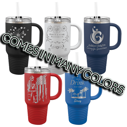 Polar Camel 32 oz. Travel Mug with Snap Lid & Straw