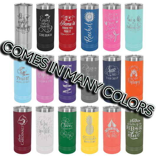 Polar Camel 22 oz. Skinny Tumbler with Slider Lid