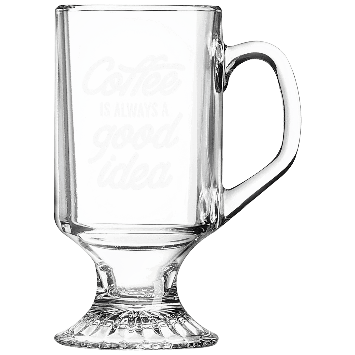 Polar Camel Clear Glassware 10 oz. Clear footed coffee mug