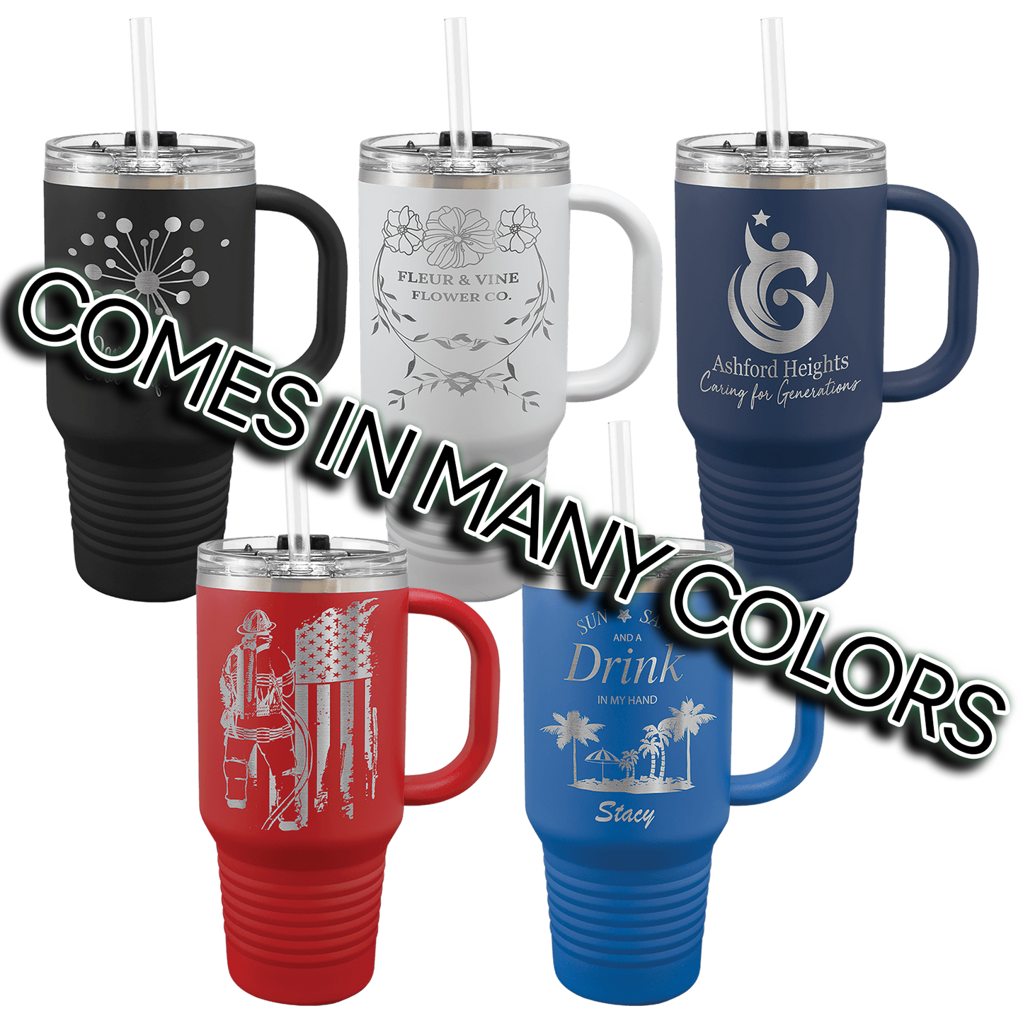 Polar Camel 32 oz. Travel Mug with Snap Lid & Straw