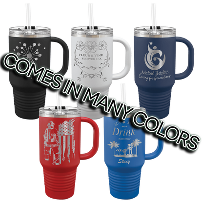Polar Camel 32 oz. Travel Mug with Snap Lid & Straw