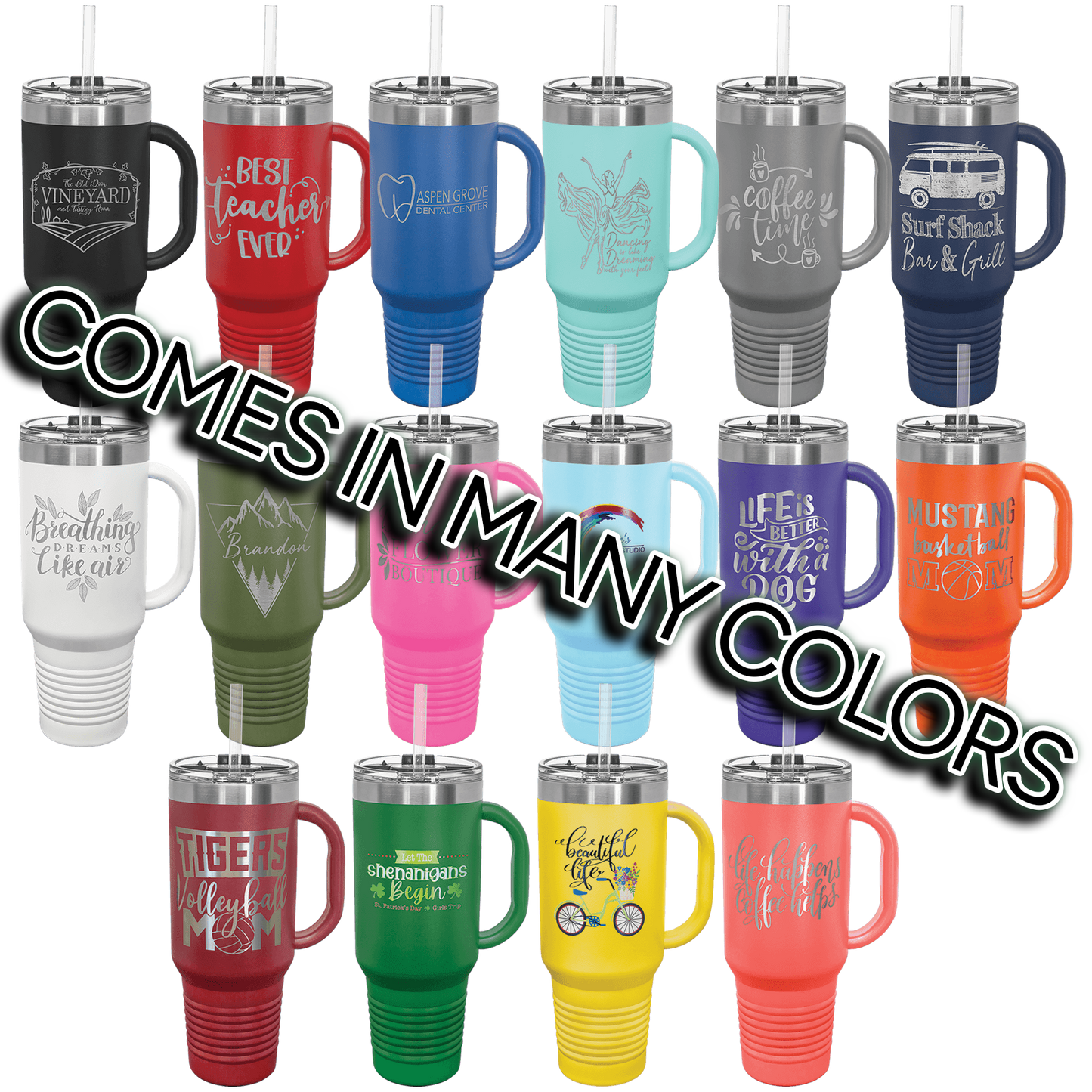 Polar Camel Powder Coated 40 oz. Travel Mug