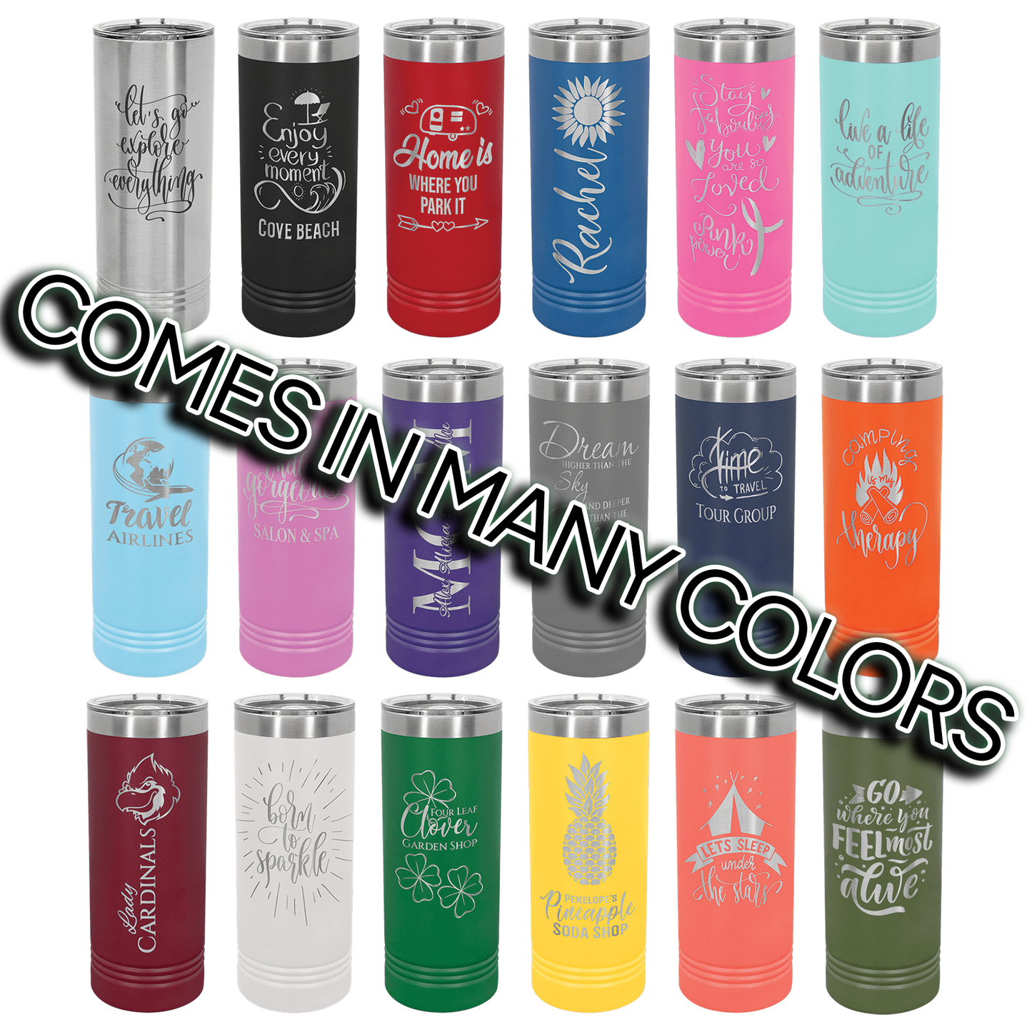 Polar Camel 22 oz. Skinny Tumbler with Slider Lid