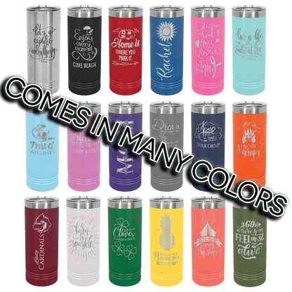 Polar Camel 22 oz. Skinny Tumbler with Slider Lid